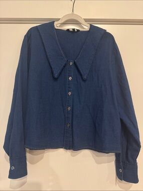 Velvet Heart Denim Blouse Size L